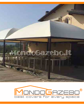 Gazebo Sun Pluvio fisso tetto rotondo acciaio 5x5