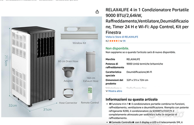 Condizionatore + deumidificatore classe A