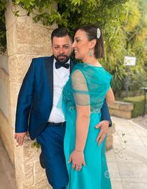 Abito Cerimonia Lungo Azzurro Acqua Marina