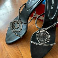 sandali neri con strass vintage