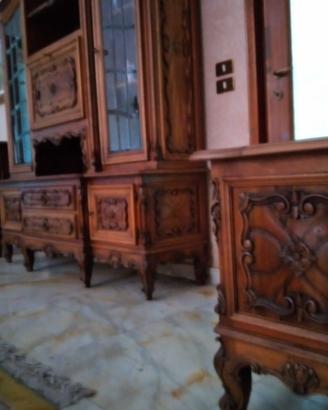 Credenza alta in Noce antico stile Barocco