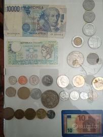 Collezione di monete e banconote di"Lire"
