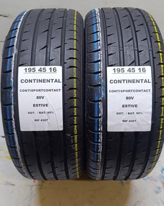 2 GOMME 195 45 16 CONTINENTAL RIF4307