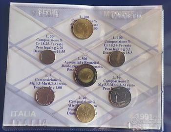 Serie in blister monete "lira" ITALIA 1991