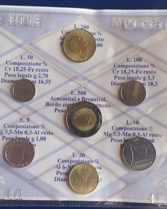 Serie in blister monete "lira" ITALIA 1991