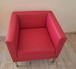 Lotto 6 POLTRONE TRUE DESIGN PELLE ROSSA
