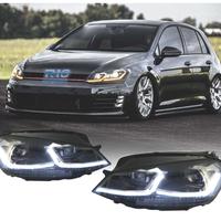 FARI VOLKSWAGEN VW GOLF 7 12-17 DRL DINAMICI NERI 