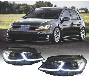 FARI VOLKSWAGEN VW GOLF 7 12-17 DRL DINAMICI NERI 