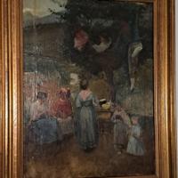 Quadro antico originale su tela ad olio Ferroni 