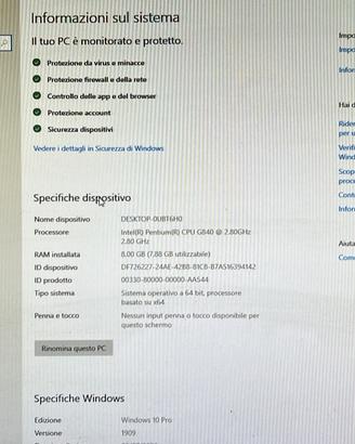 PC HP ELITE 8300 PG840 piu Monitor 21”