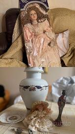 Bambole porcellana+vaso+statuetta
