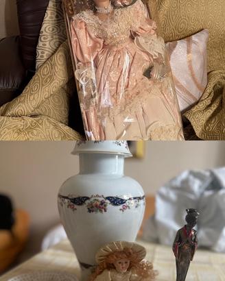 Bambole porcellana+vaso+statuetta