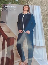 pigiama donna cotone caldo tg s aperto avanti 