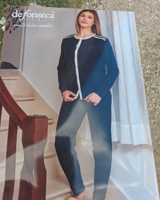 pigiama donna cotone caldo tg s aperto avanti 