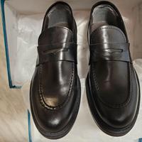 Mocassino College Nero in pelle