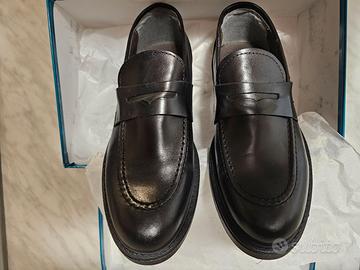 Mocassino College Nero in pelle