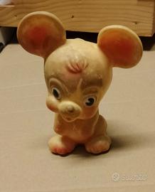 Topolino con fischietto in gomma di ledra