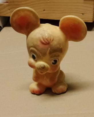 Topolino con fischietto in gomma di ledra