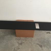 Top piano in cristallo nero L175xp36 sp 15mm foro