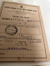 Libretto assicurazioni anni 30 Bergamo