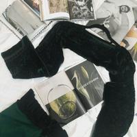 Maglia cropped in velluto