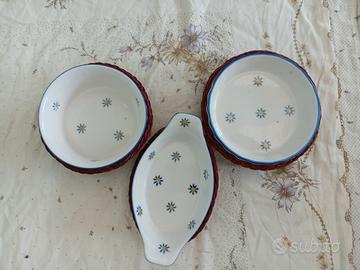 Set da antipasti. Ceramica in rattan