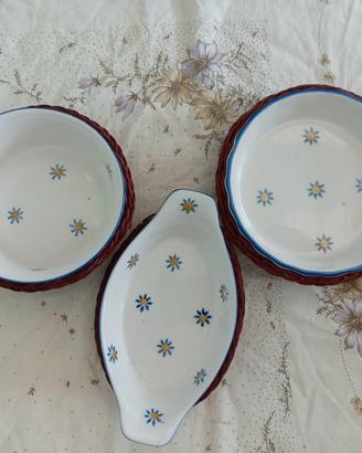 Set da antipasti. Ceramica in rattan