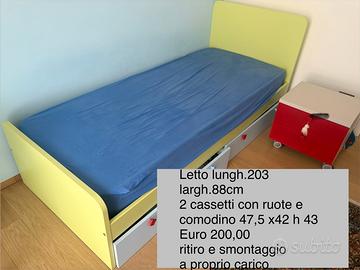 Letto singolo e comodino Dielle