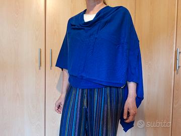 poncho Benetton invernale blu