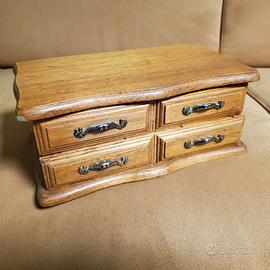 Portagioie Musicale Legno con cassetti e Specchio