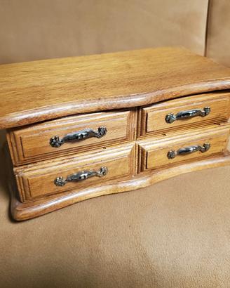 Portagioie Musicale Legno con cassetti e Specchio