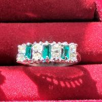 Anello veretta in argento con pietre semipreziose