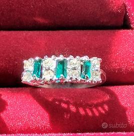 Anello veretta in argento con pietre semipreziose