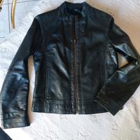Giacca in pelle nera tg.M Stefanel