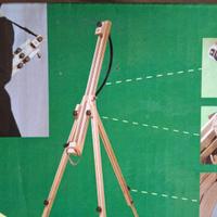 Cavalletto da pittore in legno con tracolla