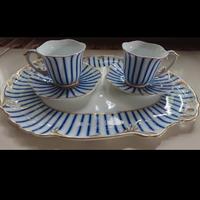 Servizio 2 tazzine e vassoio royal Franz porcelain