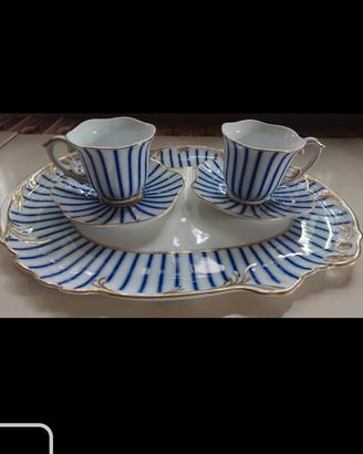 Servizio 2 tazzine e vassoio royal Franz porcelain