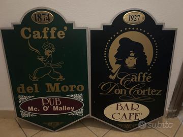 Cartelli insegna ferro bar