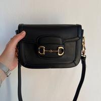 Borsa a spalla Gucci Horsebit 1955 mini nera