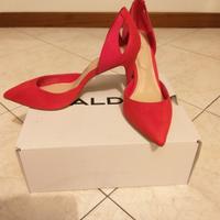 Decollete rosso misto pelle e camoscio Aldo