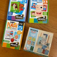 Flash cards Montessoriane HEADU +cubi legno
