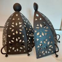 Lampade ferro battuto da tavolo abat jour coppia