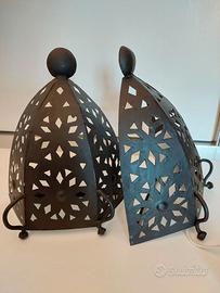 Lampade ferro battuto da tavolo abat jour coppia