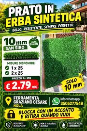 Prato sintetico drenante 10mm super 