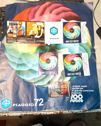 poster piaggio 1972 calendario originale pubblicit