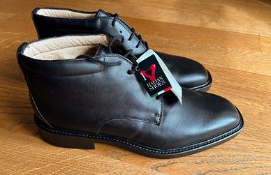 Scarpe polacchino derby pelle nera taglia 42