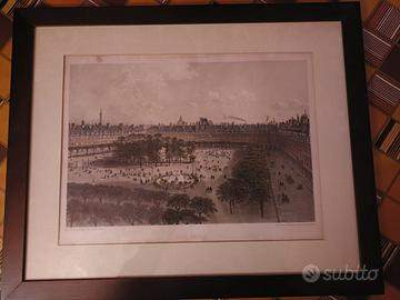 Litografia Place des Vosges Parigi di Felix Benois