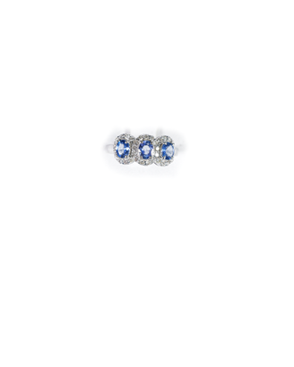 Anello trilogy con tanzanite