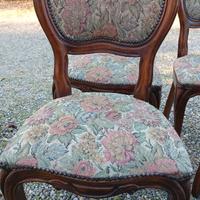 4 sedie antiche stile Luigi Filippo tapp. floreale