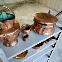 set pentole rame vintage